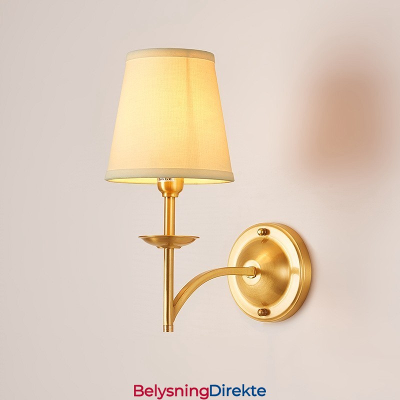 Luksuriøs Rustikk Retro Vintage Vegglampe Med 1 Lys Og Stoffskjerm I Ren Messing, Spesialtilpasset Til Hotell, Soverom, Utstillingslokale, Stue, Spisestue