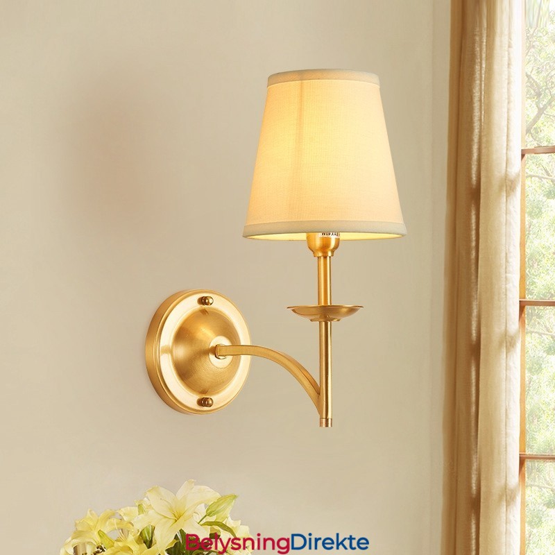 Luksuriøs Rustikk Retro Vintage Vegglampe Med 1 Lys Og Stoffskjerm I Ren Messing, Spesialtilpasset Til Hotell, Soverom, Utstillingslokale, Stue, Spisestue