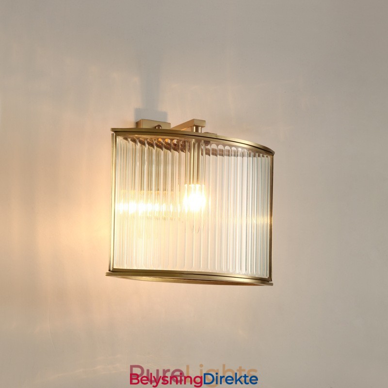 Luksuriøs Rustikk Retro Vintage Vegglampe Med 1 Lys Og Glassskjerm I Ren Messing