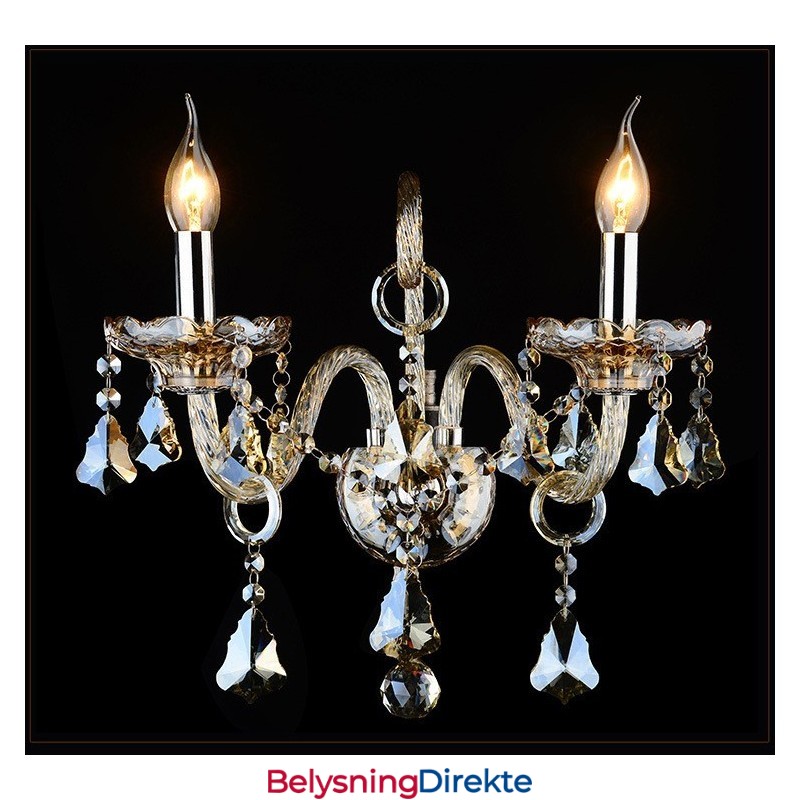 Lys Matchende Konjakkfarget K9 Krystalllys Retro Glassvegglampe