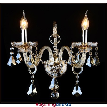 Lys Matchende Konjakkfarget K9 Krystalllys Retro Glassvegglampe
