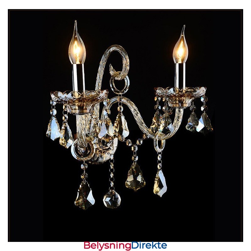 Lys Matchende Konjakkfarget K9 Krystalllys Retro Glassvegglampe