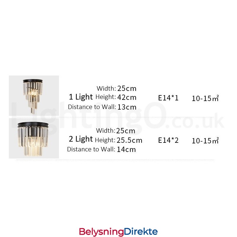 Moderne Luksuriøs K9 Krystallvegglampe Med Krystallskjerm