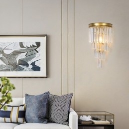 Moderne Luksuriøs K9 Krystallvegglampe Med Krystallskjerm