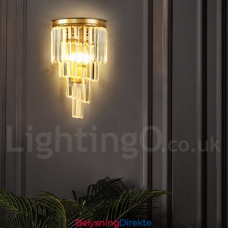 Moderne Luksuriøs K9 Krystallvegglampe Med Krystallskjerm