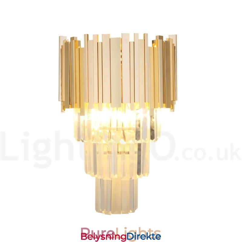 Gullmatchende Postmodern Luksuriøs K9 Krystallvegglampe Med Krystallskjerm