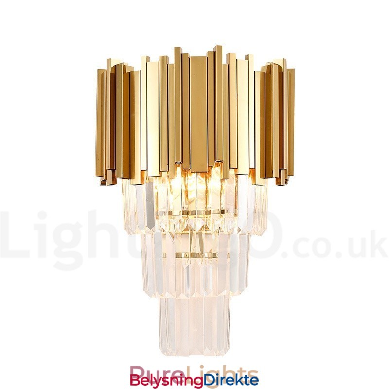 Gullmatchende Postmodern Luksuriøs K9 Krystallvegglampe Med Krystallskjerm