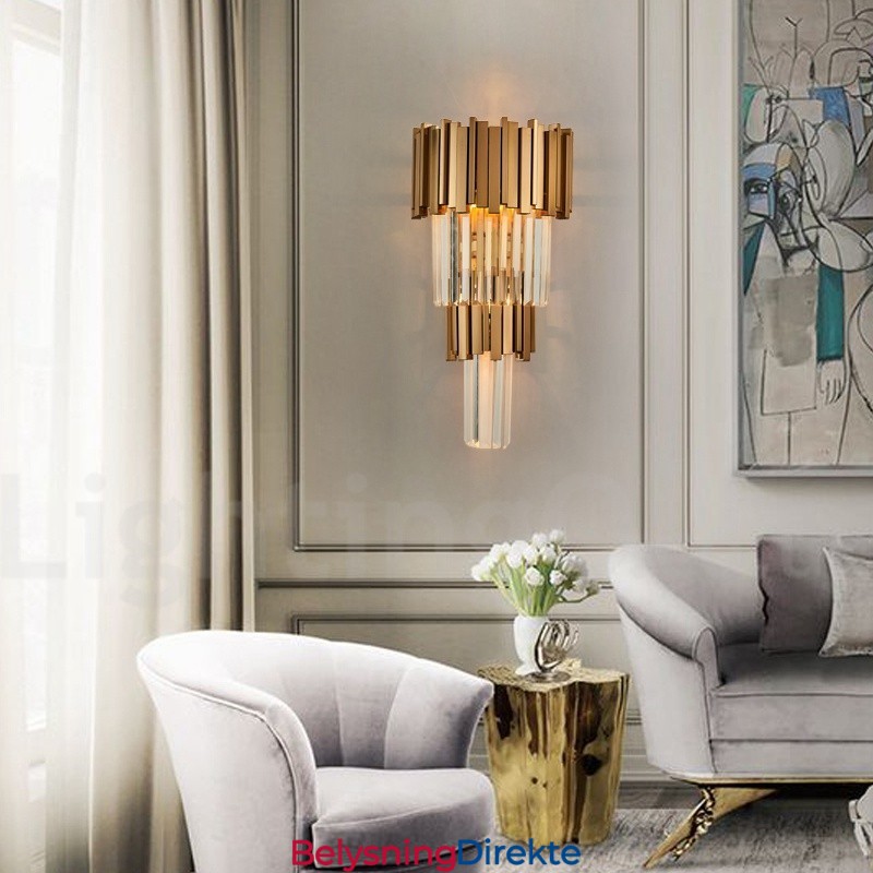 Moderne Luksuriøs K9 Krystallvegglampe Med Krystallskjerm