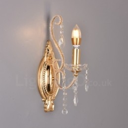 1 Lys Gullsvart Amerikansk Stil Krystallvegglampe Til Stue Spisestue Klesbutikk Kaffebutikk Hotell