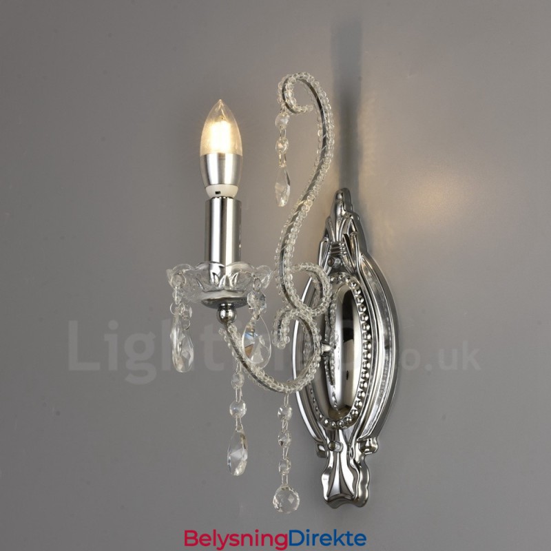 1 Lys Gullsvart Amerikansk Stil Krystallvegglampe Til Stue Spisestue Klesbutikk Kaffebutikk Hotell