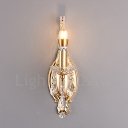 1 Lys Gullsvart Amerikansk Stil Krystallvegglampe Til Stue Spisestue Klesbutikk Kaffebutikk Hotell