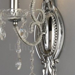 1 Lys Gullsvart Amerikansk Stil Krystallvegglampe Til Stue Spisestue Klesbutikk Kaffebutikk Hotell