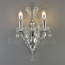 2 Lys Gullsvart Amerikansk Stil Krystallvegglampe Til Stue Spisestue Klesbutikk Kaffebutikk Hotell