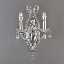 2 Lys Gullsvart Amerikansk Stil Krystallvegglampe Til Stue Spisestue Klesbutikk Kaffebutikk Hotell