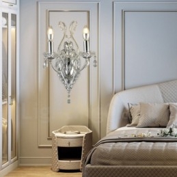 2 Lys Gullsvart Amerikansk Stil Krystallvegglampe Til Stue Spisestue Klesbutikk Kaffebutikk Hotell