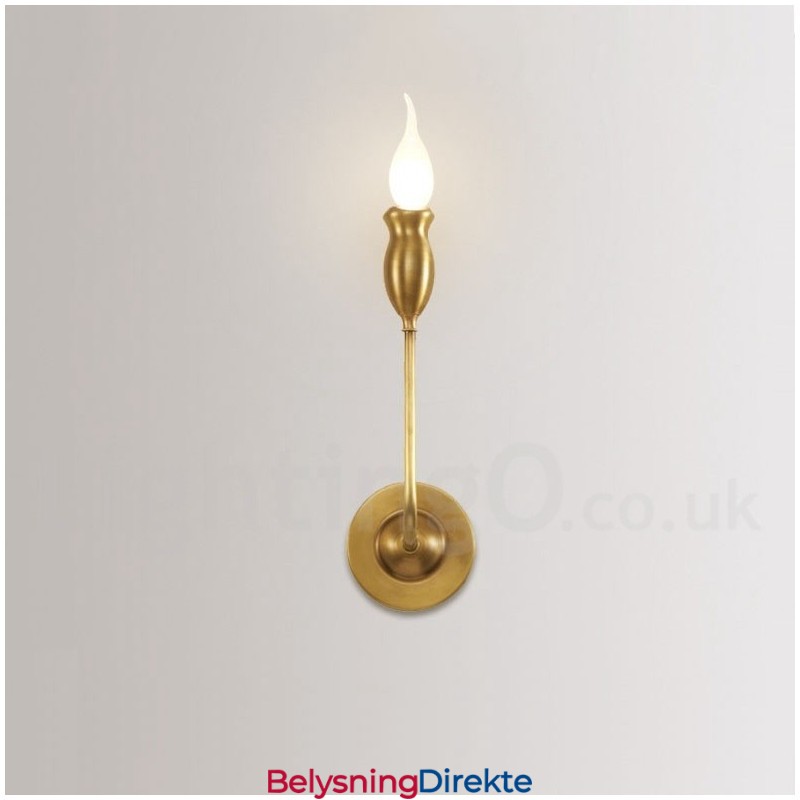 Luksuriøs Rustikk Retro Vintage Vegglampe Med 1 Lys I Ren Messing, Spesialtilpasset Til Hotell, Soverom, Utstillingslokale, Stue, Spisestue