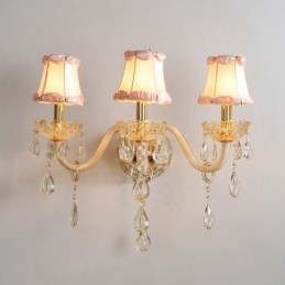 3 Lys Gullfarget K9 Krystalllys Retro Glassvegglampe