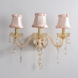 3 Lys Gullfarget K9 Krystalllys Retro Glassvegglampe