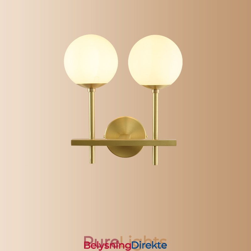 Moderne Molecules Bean-Vegglampe Med Kuleformet Glassskjerm
