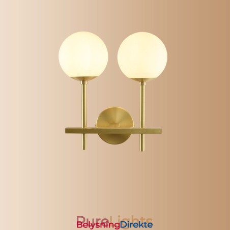 Moderne Molecules Bean-Vegglampe Med Kuleformet Glassskjerm