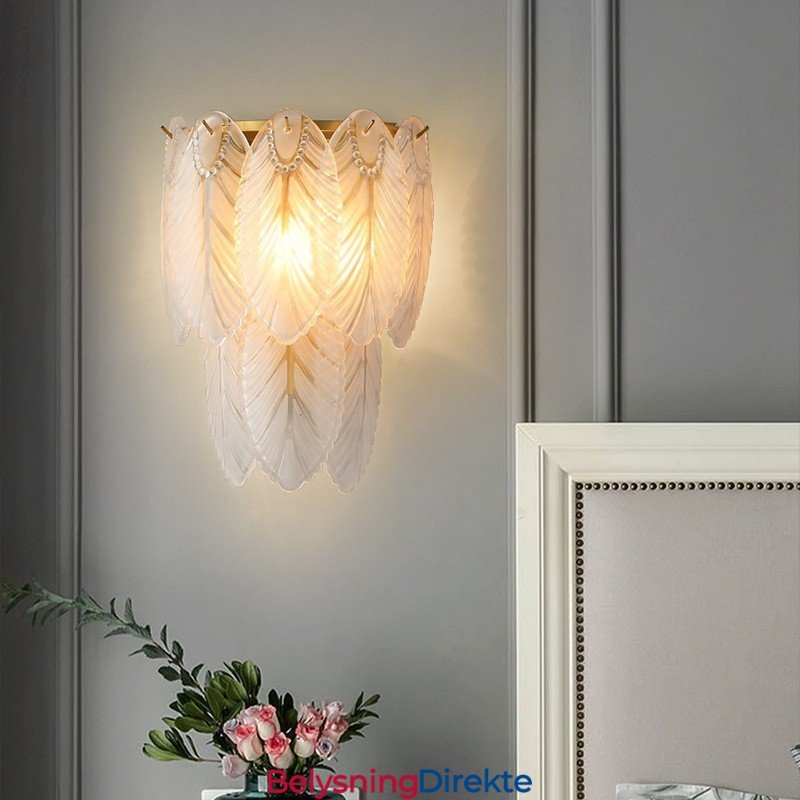 Nordisk Fransk Fjærkrystallvegglampe Postmodern Belysning Luksuriøs Stue Bakgrunnsvegg Korridorlignende Hotellpanelvegglampe