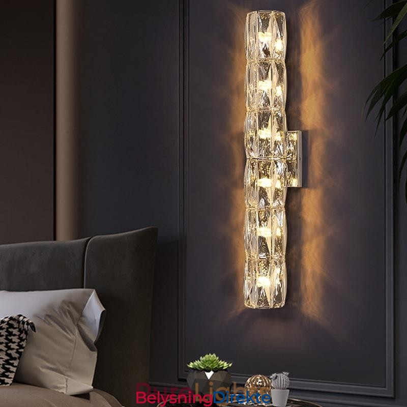 Vegglampe Til Stue, Luksuriøs, Enkel, Nattbordslampe Til Soverom, Hotellobby, Midtgang, Villaprosjekt, Krystallvegglampe I Rustfritt Stål