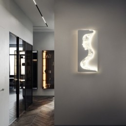 Innendørs Nydelige Jenter Vendt Mot Venstre Høyre Vegglampe