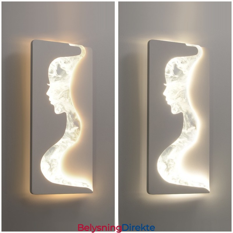 Innendørs Nydelige Jenter Vendt Mot Venstre Høyre Vegglampe