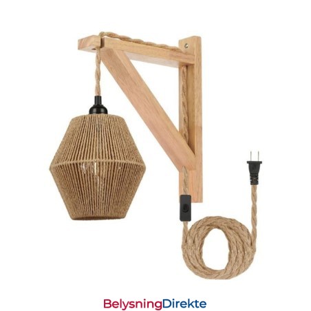 Vegglampe I Papirsnor, Amerikansk Pastoral Retro-Vegglampe Med Stikkontakt