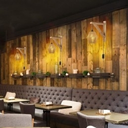 Vegglampe I Papirsnor, Amerikansk Pastoral Retro-Vegglampe Med Stikkontakt