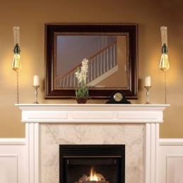 Vegglampe I Massivt Tre, Amerikansk Pastoral Retro Hamptau Med Plugg