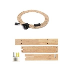 Vegglampe I Massivt Tre, Amerikansk Pastoral Retro Hamptau Med Plugg