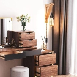 Vegglampe I Massivt Tre, Amerikansk Pastoral Retro Hamptau Med Plugg