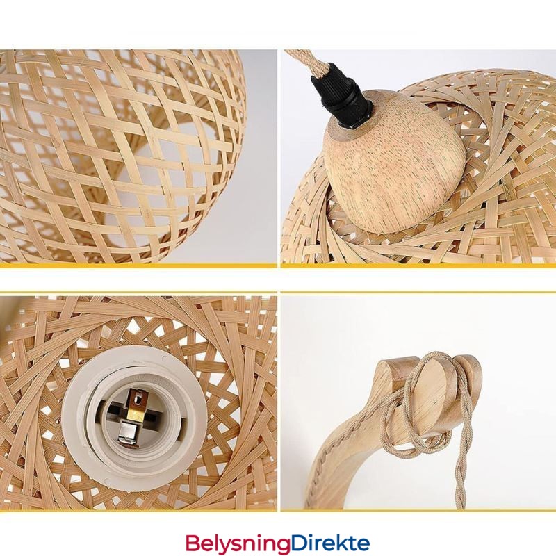 Vegglampe I Bambus, Amerikansk Pastoral Retro, Hamptau, Vegglampe Med Plugg