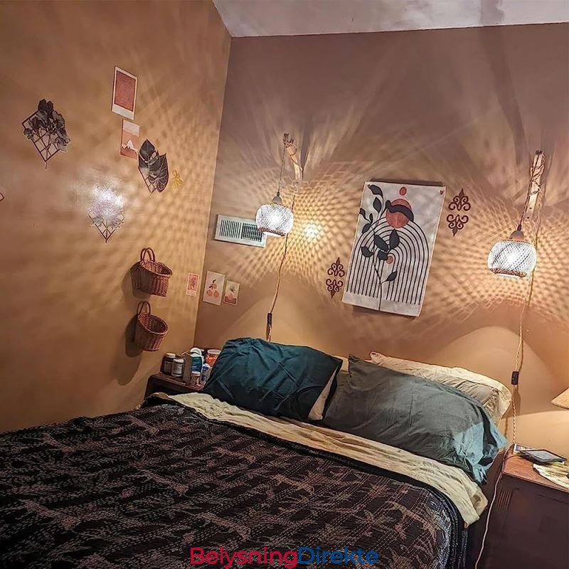 Vegglampe I Bambus, Amerikansk Pastoral Retro, Hamptau, Vegglampe Med Plugg