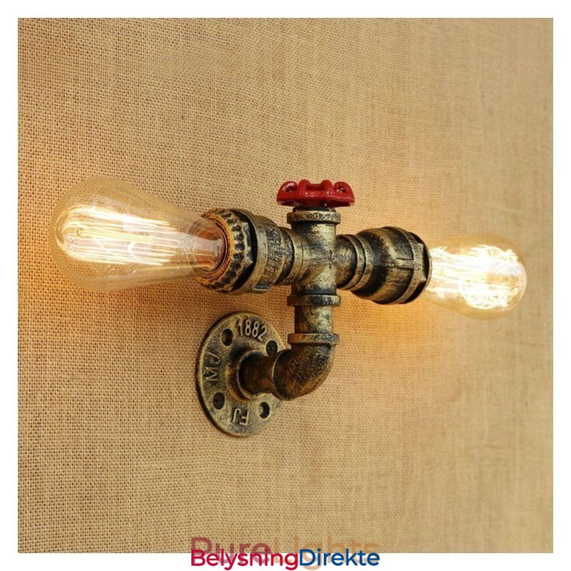 Vintage Retro Vannrør Industriell Vegglampe