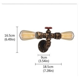 Vintage Retro Vannrør Industriell Vegglampe