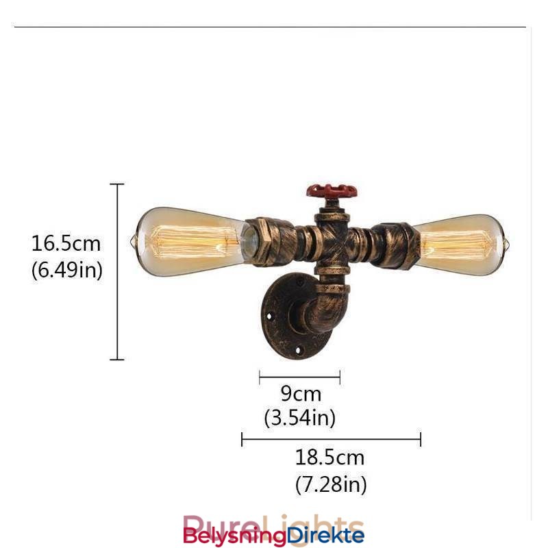 Vintage Retro Vannrør Industriell Vegglampe
