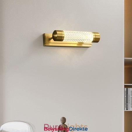 Vegglampe Messing Akryl Sylinder Speil Frontlampe