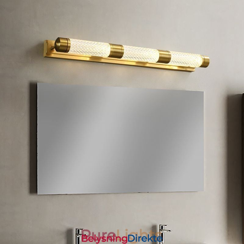 Vegglampe Messing Akryl Sylinder Speil Frontlampe