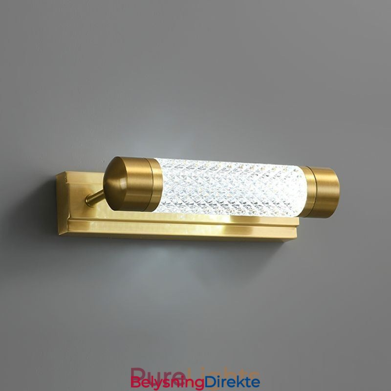 Vegglampe Messing Akryl Sylinder Speil Frontlampe