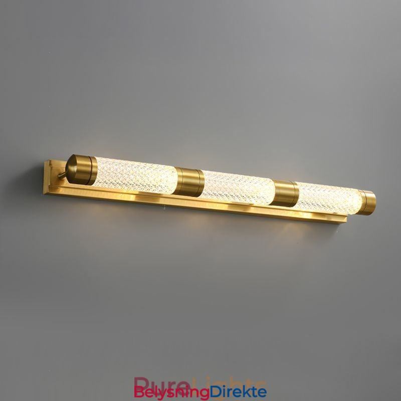 Vegglampe Messing Akryl Sylinder Speil Frontlampe