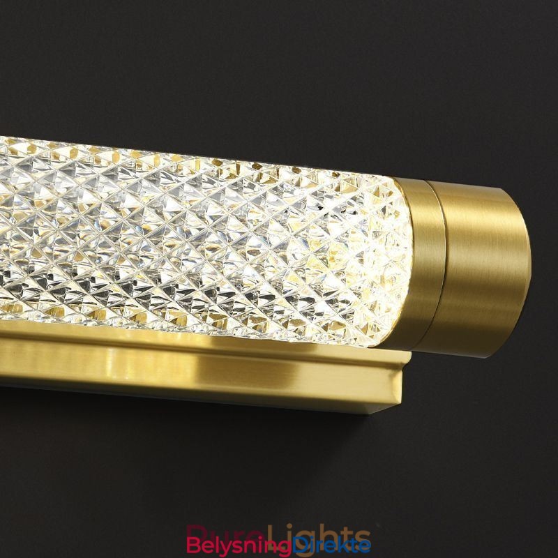 Vegglampe Messing Akryl Sylinder Speil Frontlampe