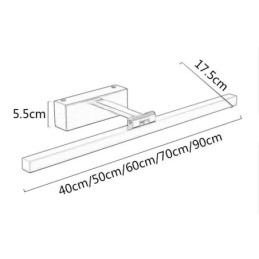 Nordisk Stil Speilfrontlampe Vinkeljusterbar Vegglampe Baderom