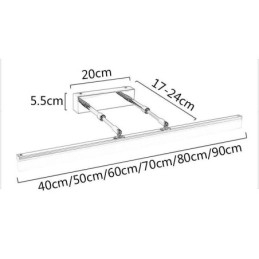 Speilfrontlys Akryl Strekkbar Vegglampe Toalettrom Korridor