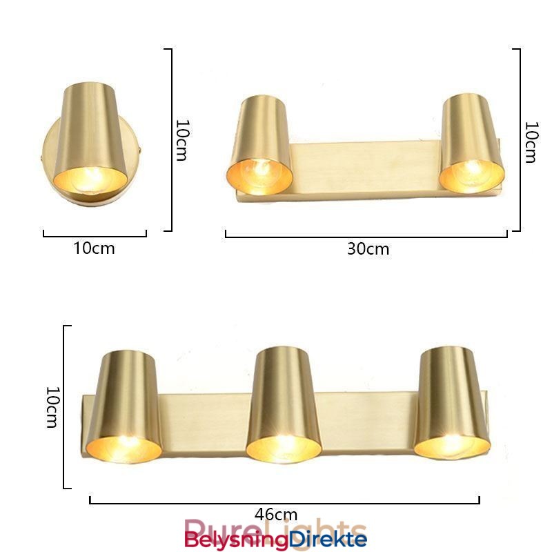 Nordisk Messing Speilfrontlampe Med Spotlight