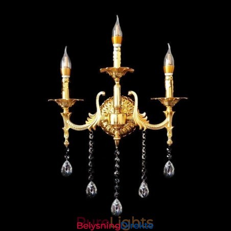 Europeisk Vegglampe Luksuriøs Vegglampe Krystalldråpedekorasjonslampe Nattbordsbelysning