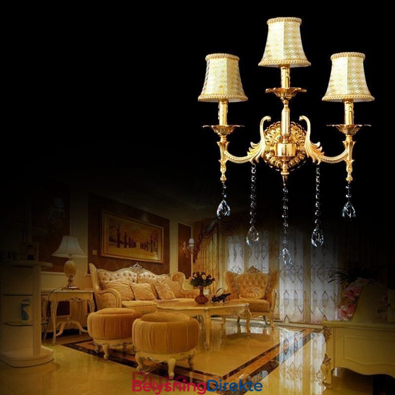 Europeisk Vegglampe Luksuriøs Vegglampe Krystalldråpedekorasjonslampe Nattbordsbelysning