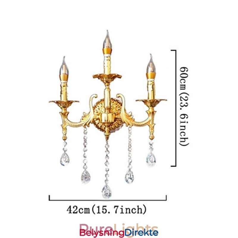 Europeisk Vegglampe Luksuriøs Vegglampe Krystalldråpedekorasjonslampe Nattbordsbelysning
