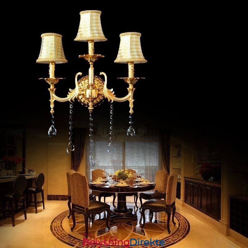 Europeisk Vegglampe Luksuriøs Vegglampe Krystalldråpedekorasjonslampe Nattbordsbelysning